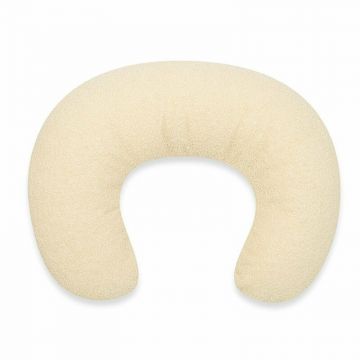 Perna alaptare, New Baby, Teddy, Bumbac+tesatura teddy, 100% antialergic, Husa detasabila, 60x45x18 cm, 0 luni+, Cream