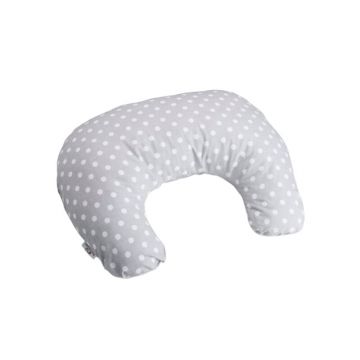 Perna pentru alaptat, Bocioland, Gray Pea, Cu husa detasabila, Din bumbac, 50x18 cm, Gri