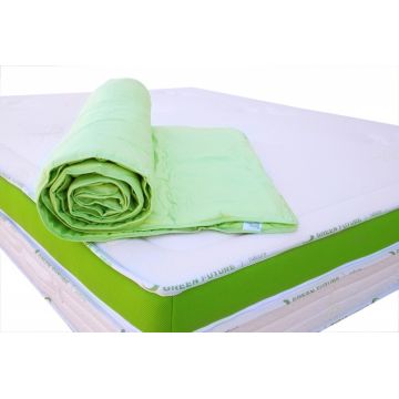 Protecție de saltea Nature 160x200 cm Verde - Bambus