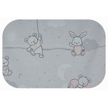 Scutec din muselina tetra 70x80 cm model Bunny with Pink Balloon