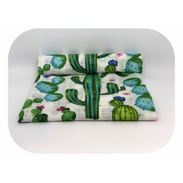 Scutec din muselina tetra 70x80 cm model Cactus