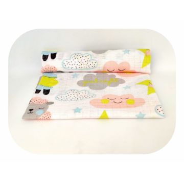 Scutec din muselina tetra 70x80 cm model Cloud Goodnight
