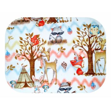 Scutec din muselina tetra 70x80 cm model Forest Animals