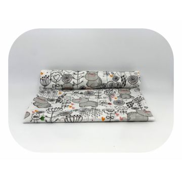 Scutec din muselina tetra 70x80 cm model Grey Hippo