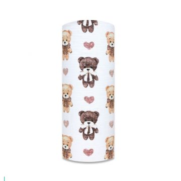 Scutec din muselina tetra 70x80 cm model Teddy Bears