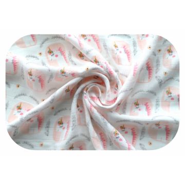 Scutec pentru bebelusi EgaKids, cu fibra din bambus, versatil, reutilizabil, dimensiune 60 x 60 cm, model Pink Unicorns