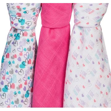 Scutece textile pentru bebelusi 3 buc BabyOno 02 Roz