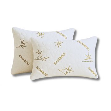 Set 2 Perne 50x70 Somnart Belina Bamboo, microfibra, lavabile la masina