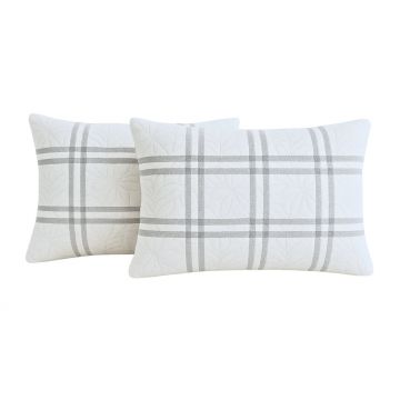 Set 2 Perne 50x70 Somnart Belina Grid, microfibra, lavabile la masina