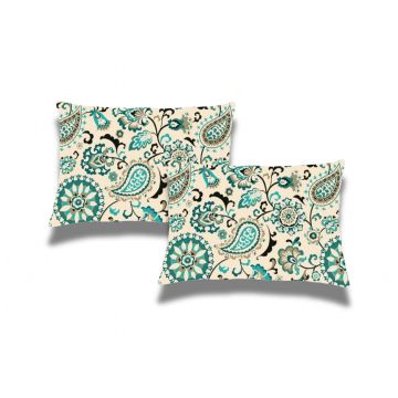 Set 2 Perne matlasate Belina, microfibra imprimata, 50x70 cm, Oriental