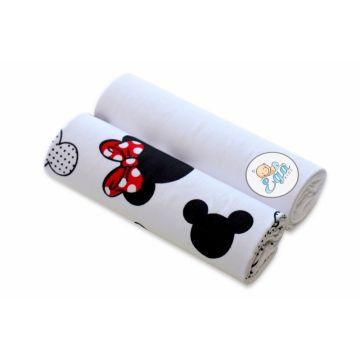 Set 2 scutece din bumbac 60x80 cm model Minnie Mouse
