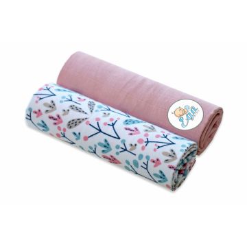 Set 2 scutece din bumbac 60x80 cm Pink Powder
