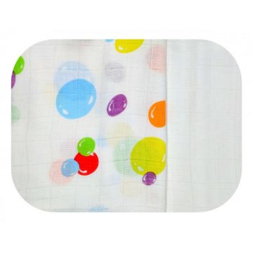 Set 2 scutece pentru bebelusi EgaKids, reutilizabile, cu fibra de bambus, dimensiune 70 x 80 cm, model Bubble Dots