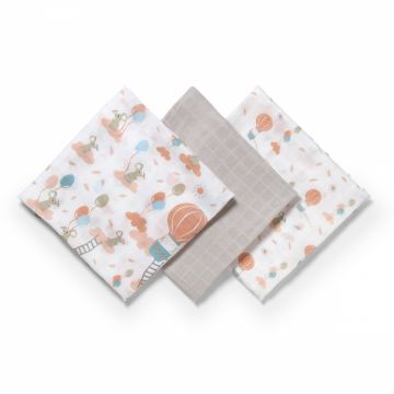 Set 3 scutece din bumbac si bambus Baby Ono Bamboo 09 gri