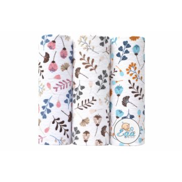 Set 3 scutece din finet 70x80 cm No2 Flowers