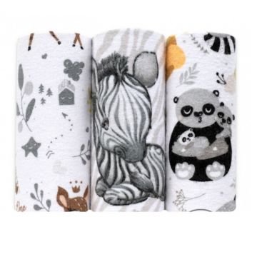 Set 3 scutece din finet 70x80 cm No5 Animals