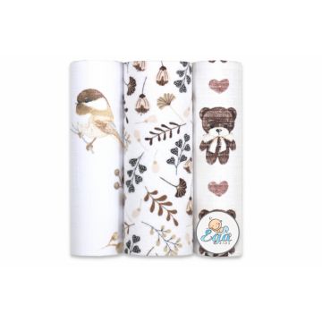 Set 3 scutece mix finet si muselina model Bears