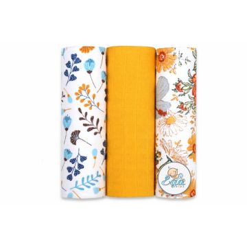 Set 3 scutece mix finet si muselina model Flowers