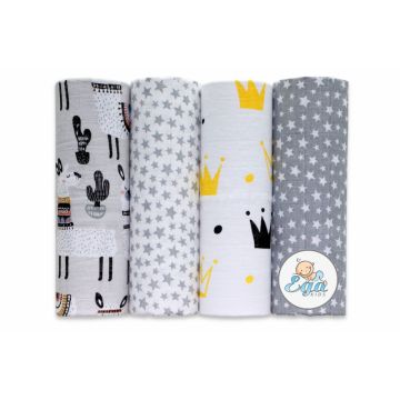 Set 4 scutece din bumbac Lux 70x80 cm model 5912