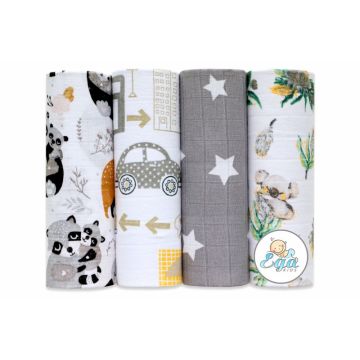 Set 4 scutece din bumbac Lux 70x80 cm model 5943