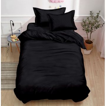 Set lenjerie pat 1 persoana 4 piese Damasc 140x200 cm elastic