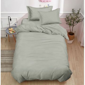 Set lenjerie pat 1 persoana 4 piese Damasc 140x200 cm elastic