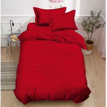 Set lenjerie pat 1 persoana 4 piese Damasc 140x200 cm elastic