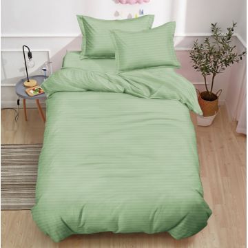 Set lenjerie pat 1 persoana 4 piese Damasc 140x200 cm elastic