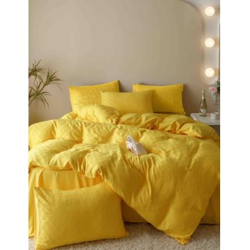 Set Lenjerie Pat Dublu 6 Piese din Jacquard Finetat, Lux si Confort