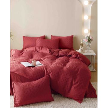 Set Lenjerie Pat Dublu 6 Piese din Jacquard Finetat, Lux si Confort