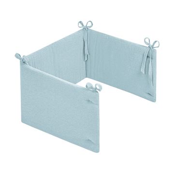 Aparatoare de pat, dreptunghiulare, MiniMini, Muselina, Albastru deschis, 180 cm