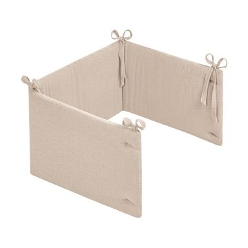 Aparatoare de pat, dreptunghiulare, MiniMini, Muselina, Bej, 180 cm