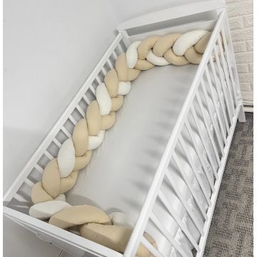 Aparatoare impletita in 3 din bumbac, lungime 240 cm Bej