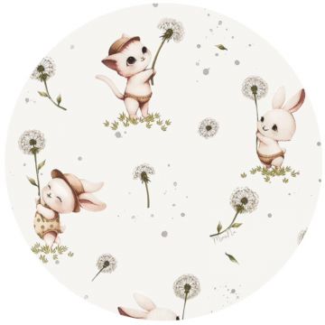 Aparatoare pentru patut MimiNu, tip rulou, cu husa detasabila, lungime 180 cm, din bumbac,  Cats