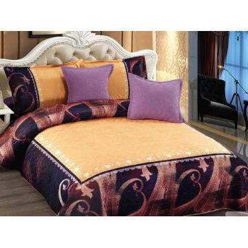 Cuvertura Matlasata 5 Piese Sepia 230x250 cm (Catifea)