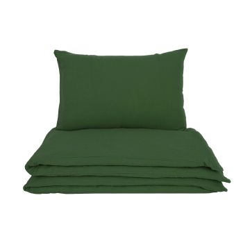 Lenjerie de pat cu 2 piese din muselina, Little Amy, Verde, 100x135 cm