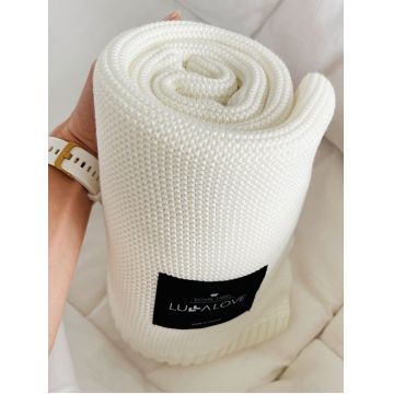 Paturica crosetata din bambus si bumbac model Coconut 120x100 cm