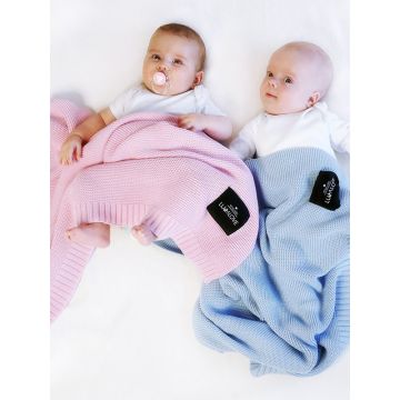 Paturica crosetata din bambus si bumbac model Powder Rose 80x100 cm