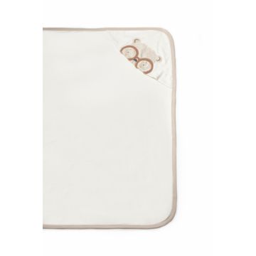 Paturica cu gluga pentru nou nascut, 100 bumbac organic, TeddyBear, BabyCosy