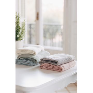 Paturica din bumbac organic 70x90 cm Mint Beige