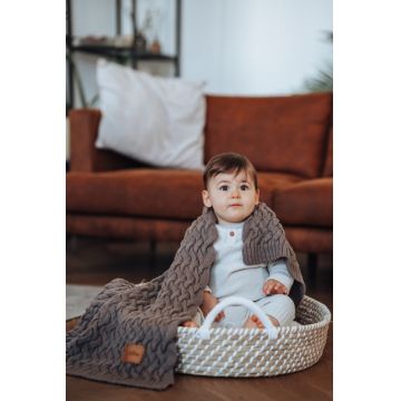 Paturica din lana merino pentru copii  85x85 cm La Millou Stoned Brown