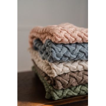 Paturica din lana merino pentru copii 85x85 cm La Millou Stoned Green