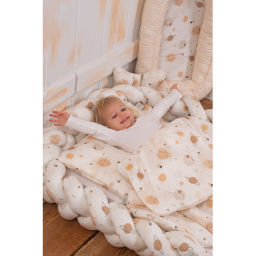 Paturica pentru copii Nature Bambus by Amy cu doua fete 100x70cm + Cadou Rucsacel Padure