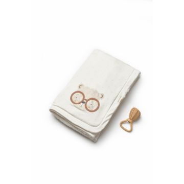 Paturica pentru nou nascut, 100 bumbac organic, TeddyBear, BabyCosy