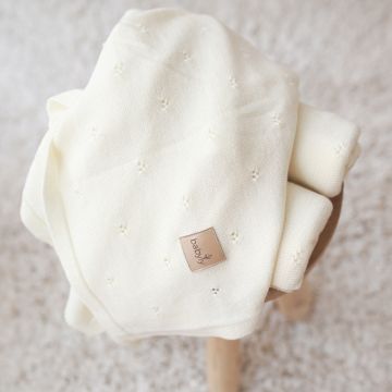 Paturica premium antialergica din lana merino, 75x100 cm, ivory