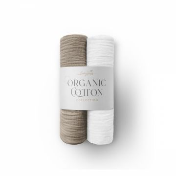 Set 2 museline din bumbac organic Natur