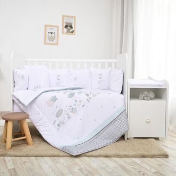 Set lenjerie pat 8 piese bumbac ranforce Trend Giraffe