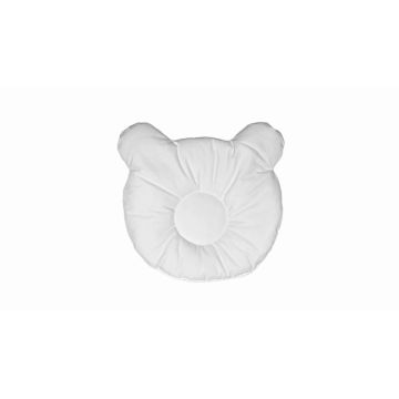 Set lenjerie pentru patut si pernuta pentru formarea capului bebelusului SomnArt Alb din bumbac 120x60 cm