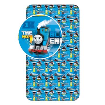 Cearceaf pentru copii albastru din bumbac cu elastic 90x200 cm Thomas the Tank Engine – Jerry Fabrics