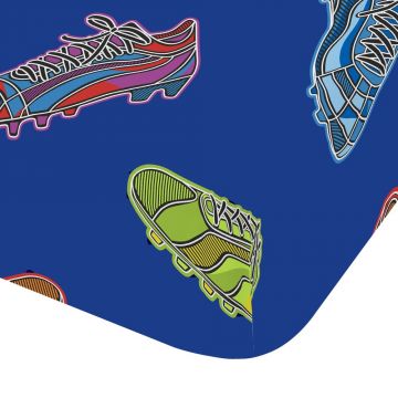 Cearceaf pentru copii albastru pentru pat de o persoană cu elastic 90x190 cm Bright Football – Catherine Lansfield